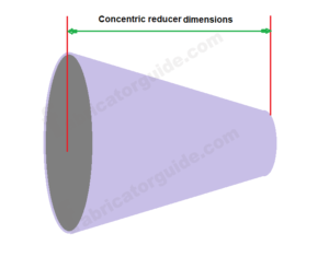 Concentric reducer dimension