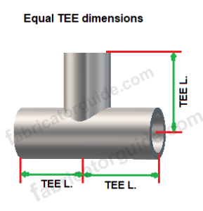 Equal pipe Tee dimension