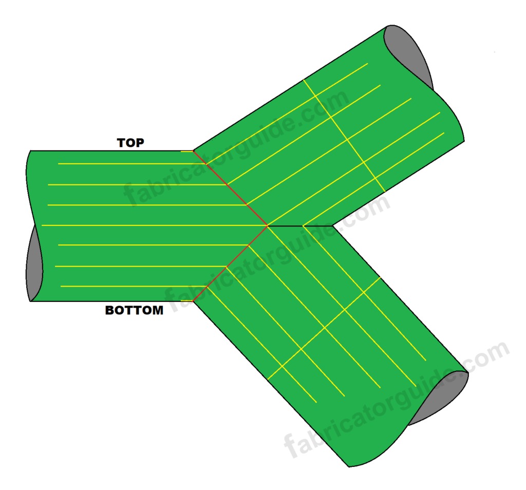 45 degree Y branch fabrication with PDF chart