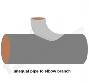 unequal pipe to elbow branch