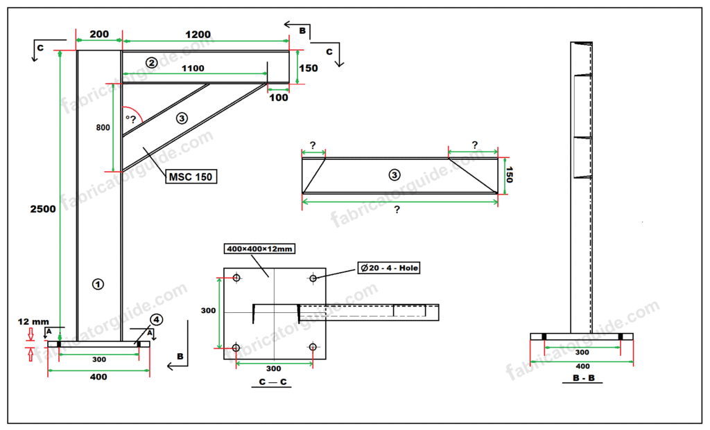 How to find degree in Pipe external c channel bracing support