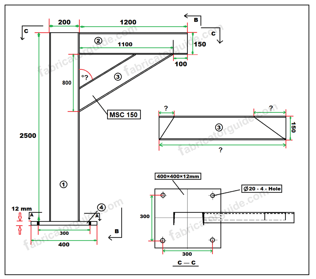 Pipe external c channel bracing support length calculation