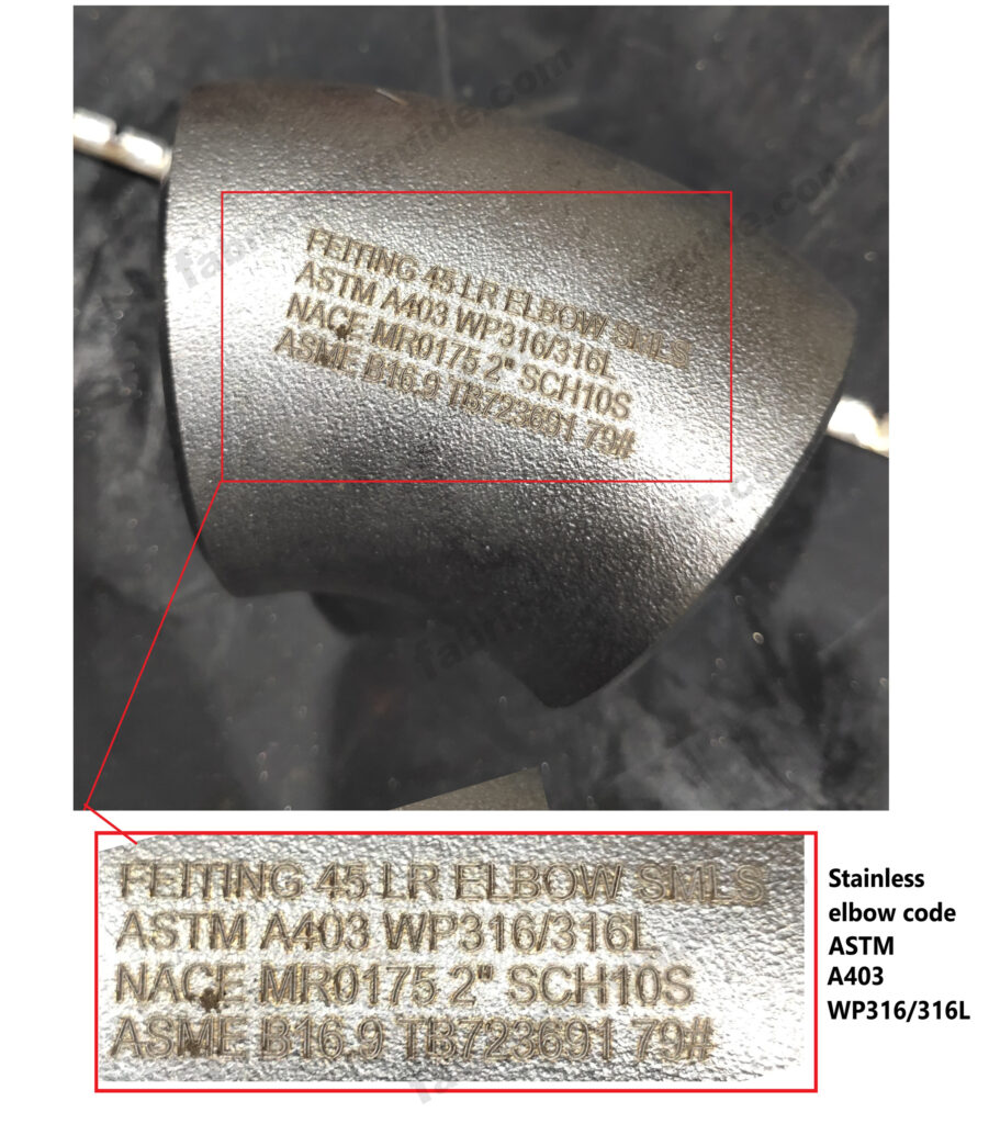 Stainless steel fittings elbow code