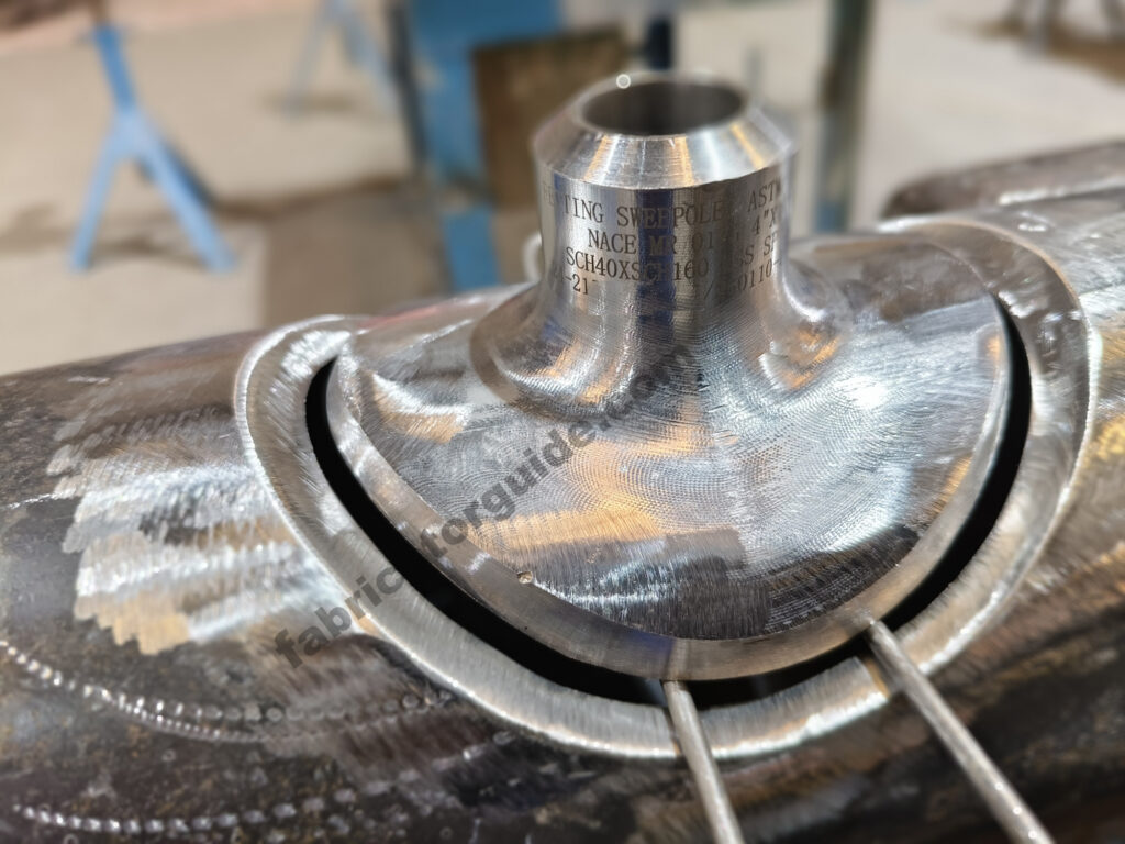 Pipe to sweepolet fitting welding gap