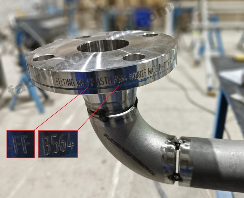 Inconel metal piping FF flange code B564