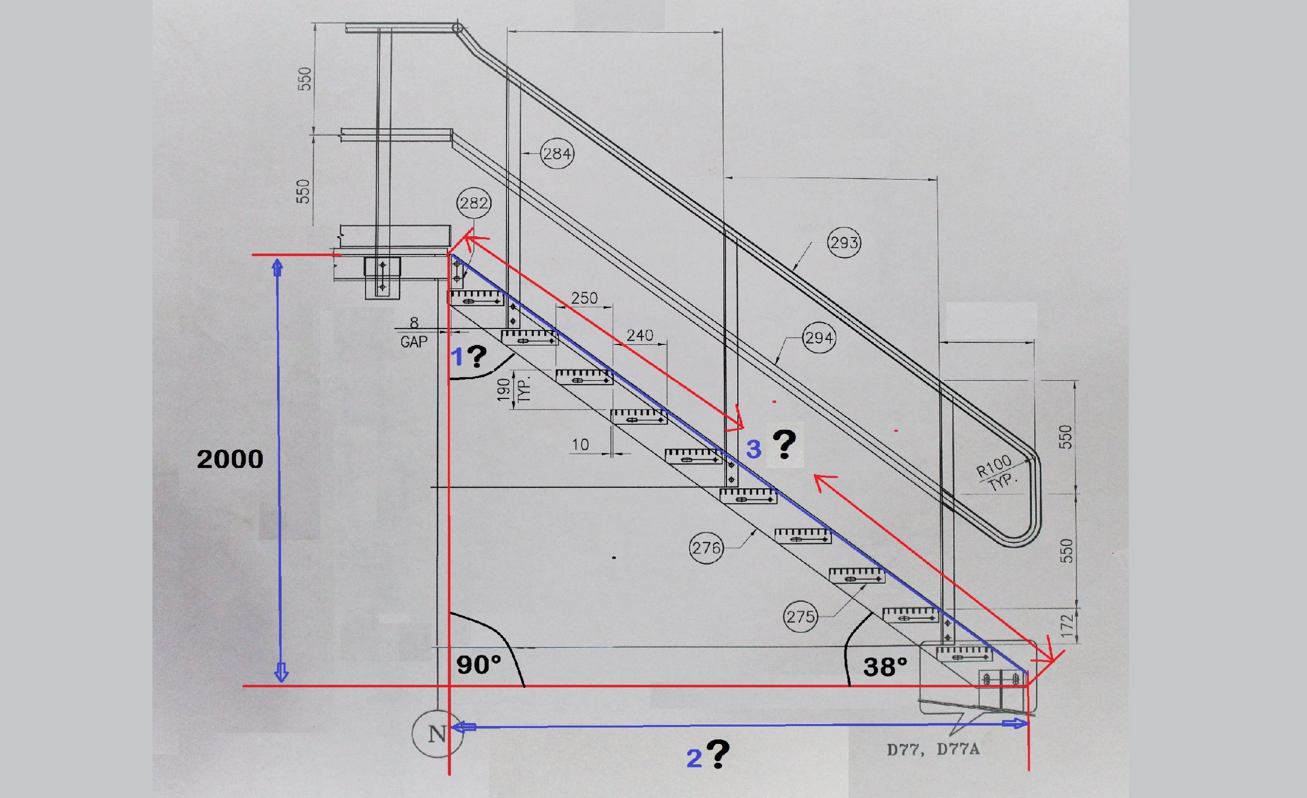 Staircase degree calculation formula/structure steel fitter training