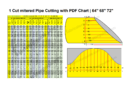 1 Cut mitered Pipe Cutting with PDF Chart | 64″ 68″ 72″ | 60° 45° 30° 22.5° 15°