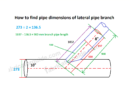 How to find pipe dimensions of lateral pipe branch | Lateral pipe branch pipe length calculation