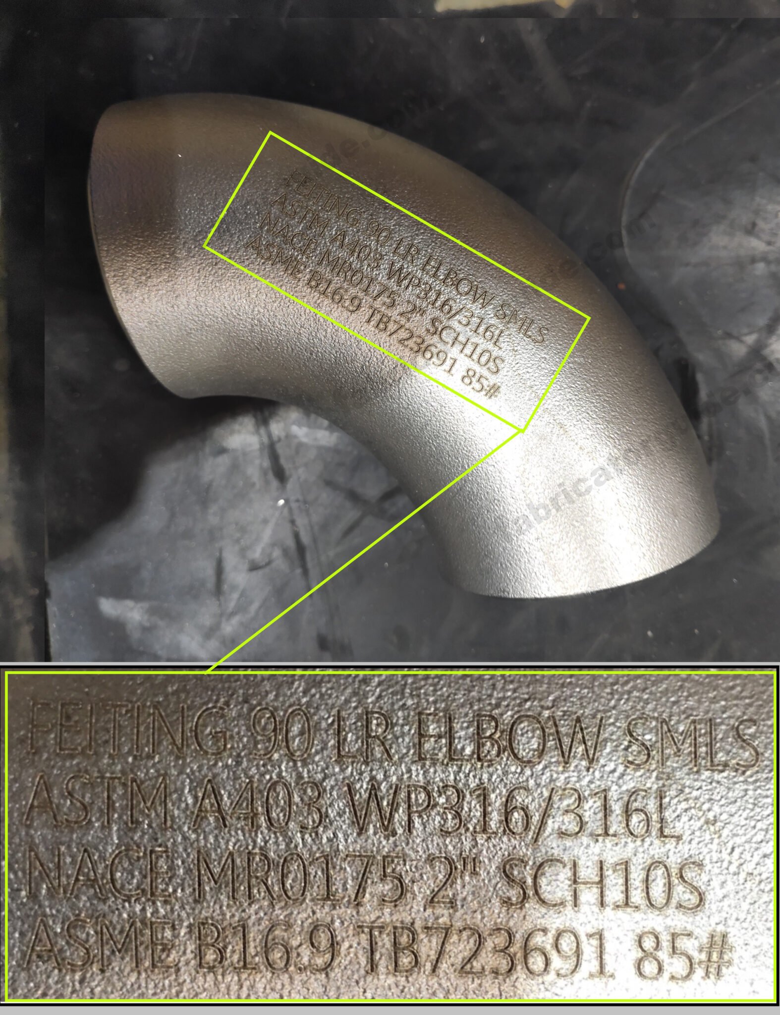 SS pipe fittings metal code Identify | Stainless steel elbow flange ...